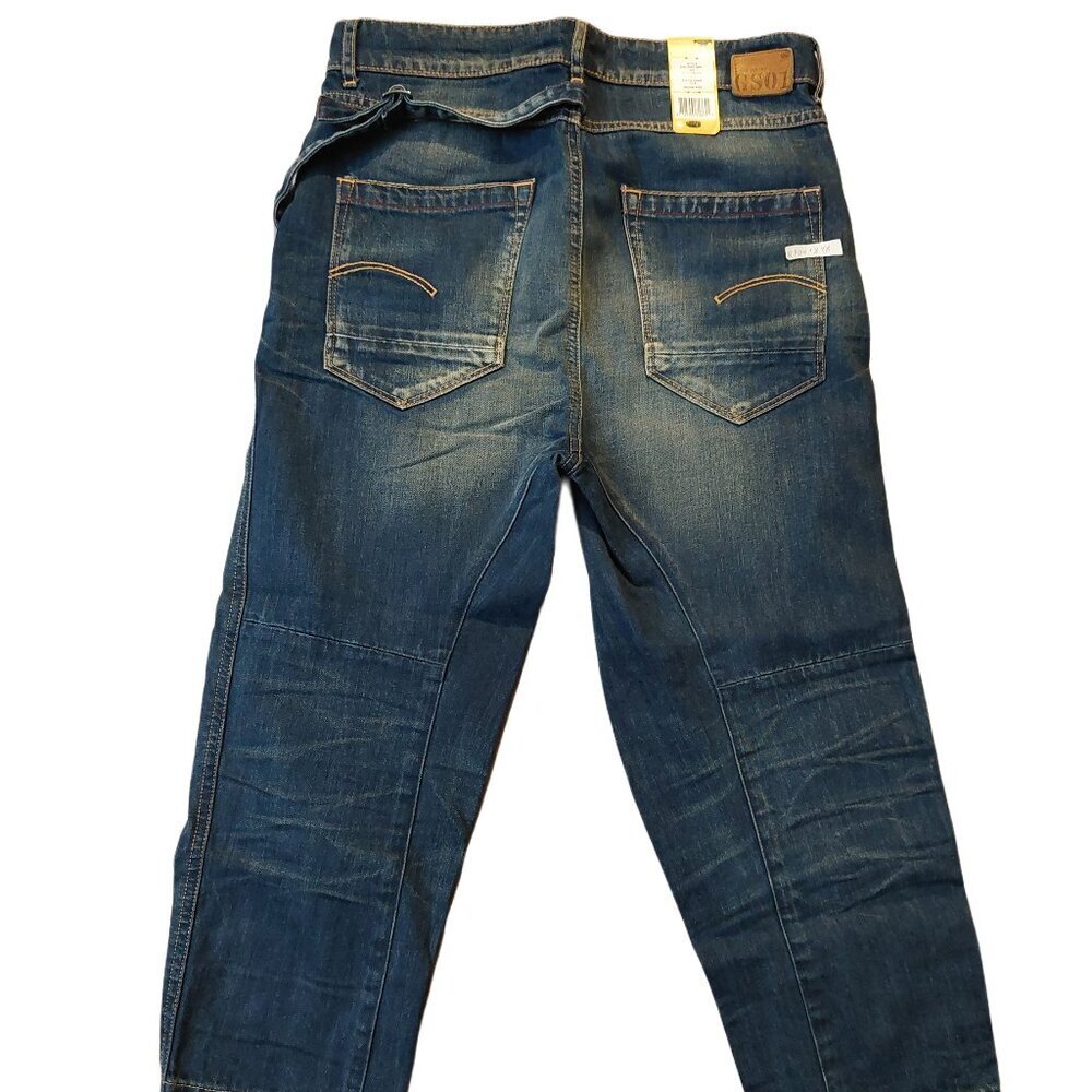 G-Star Raw Sen Loose Destroyed Status Denim Medium Aged Blue Jean Shorts 26 NWT - Picture 6 of 10